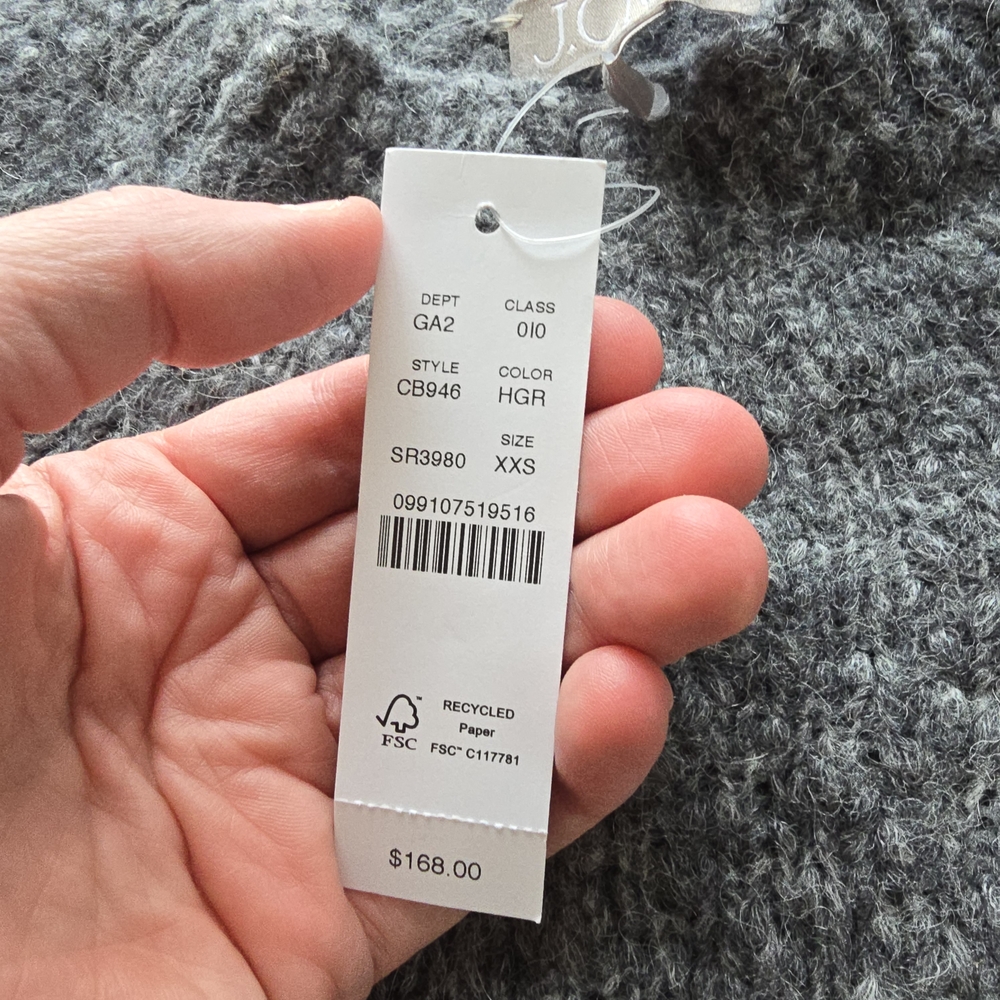 J. Crew Gray Cuffed Mockneck Sweater Size XXS - Picture 5 of 8